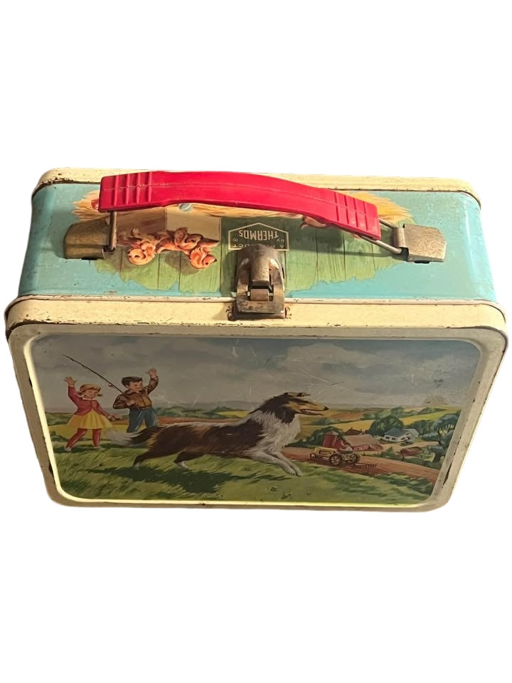 Vintage 1960s thermos lassie and black beauty metal lunchbox