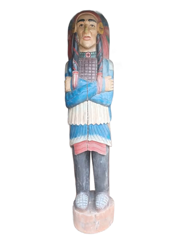ANTIQUE OLD WOOD CIGAR STORE INDIAN