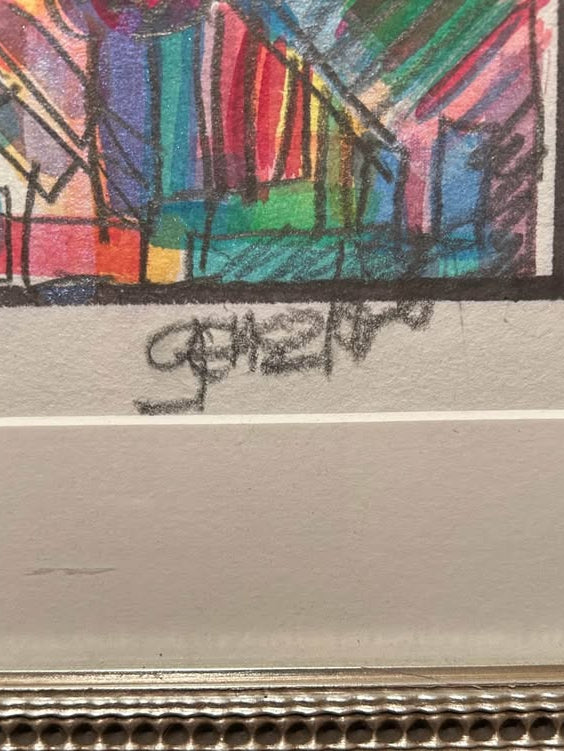 Mixed media abstract art piece