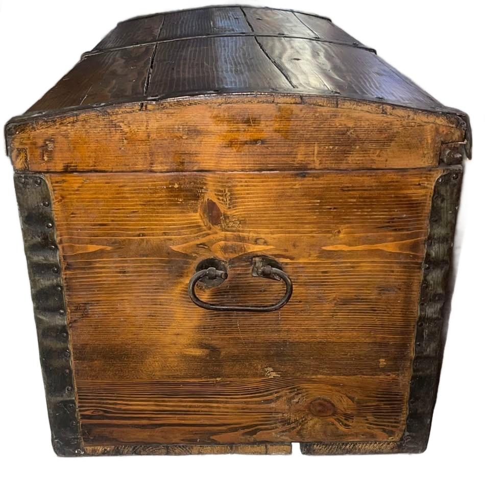 Antique wood trunk