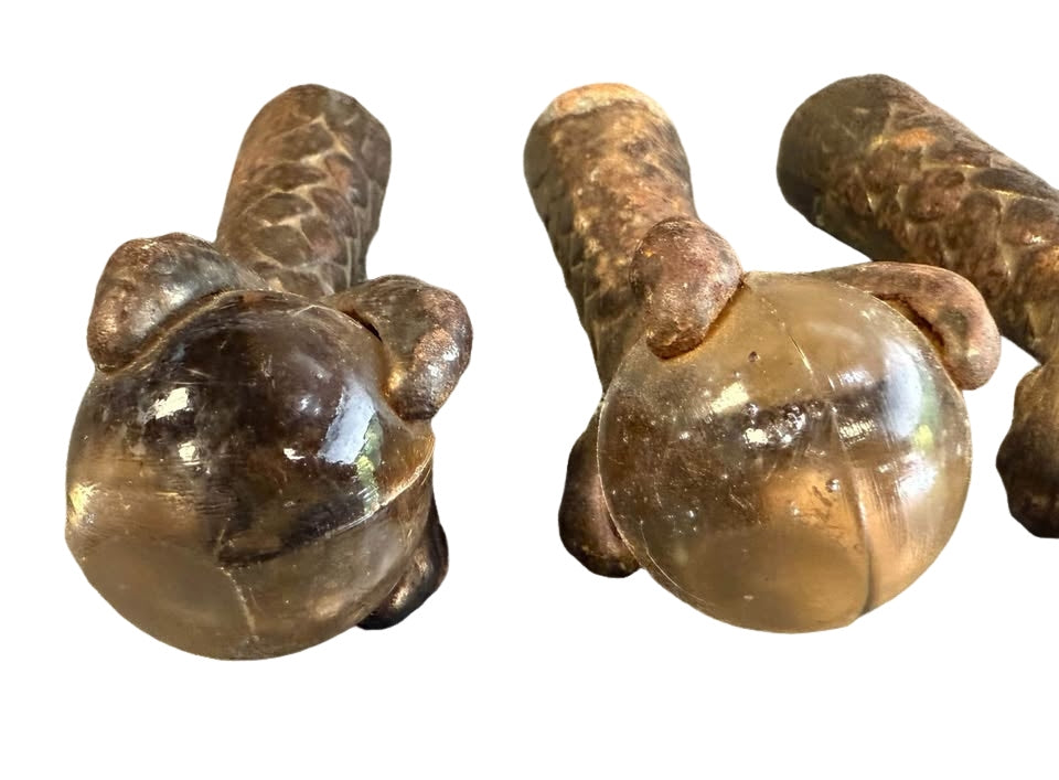 Antique Metal Claw and Glass Ball Feet