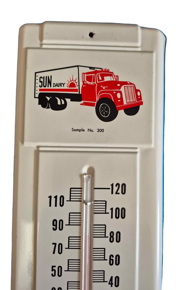 Rare Vintage Sun Dairy new old stock advertising thermometer.