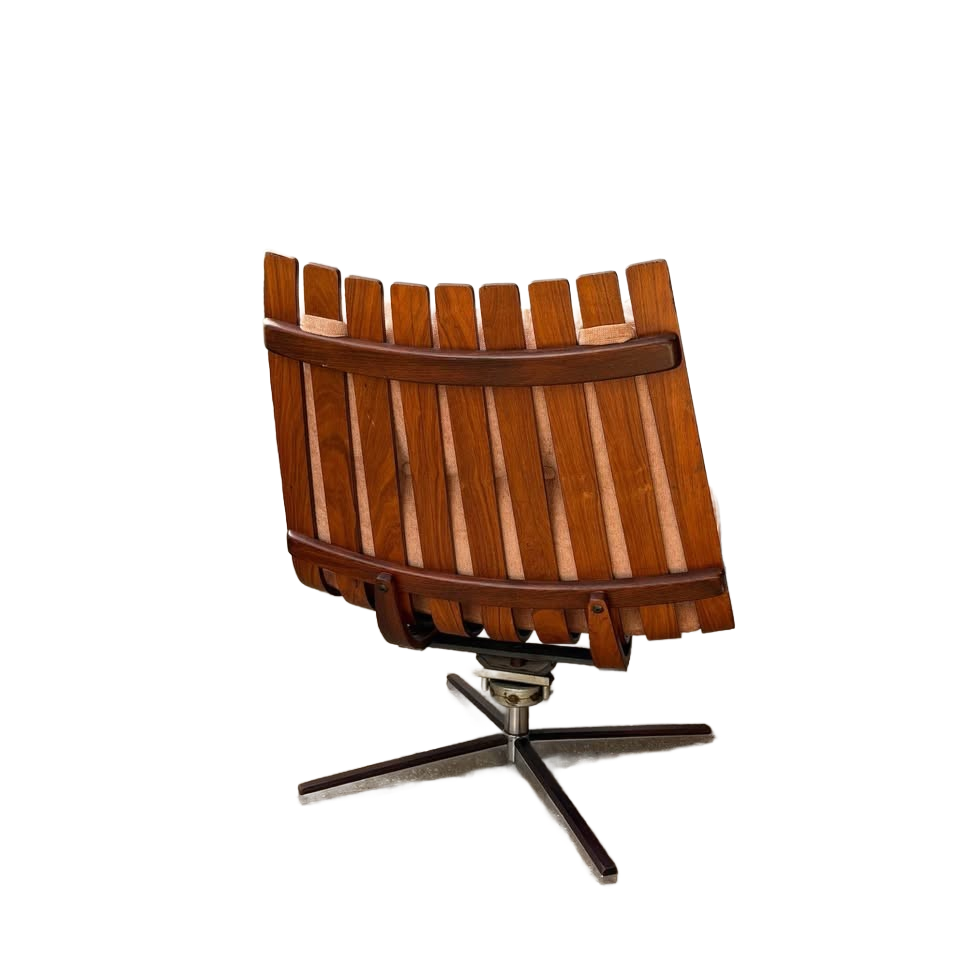 Vintage Rosewood Swivel Lounge Chair ‘Scandi’ by Hans Brattrud