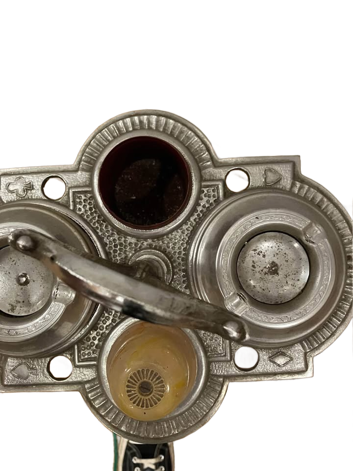 Vintage cigarette stand ashtray art deco silver