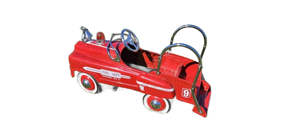 Vintage Steel fire truck pedal car , very good condition