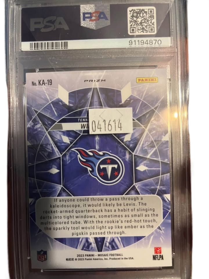 2024 psa 9 Will Levis rc kaleidoscopic case hit