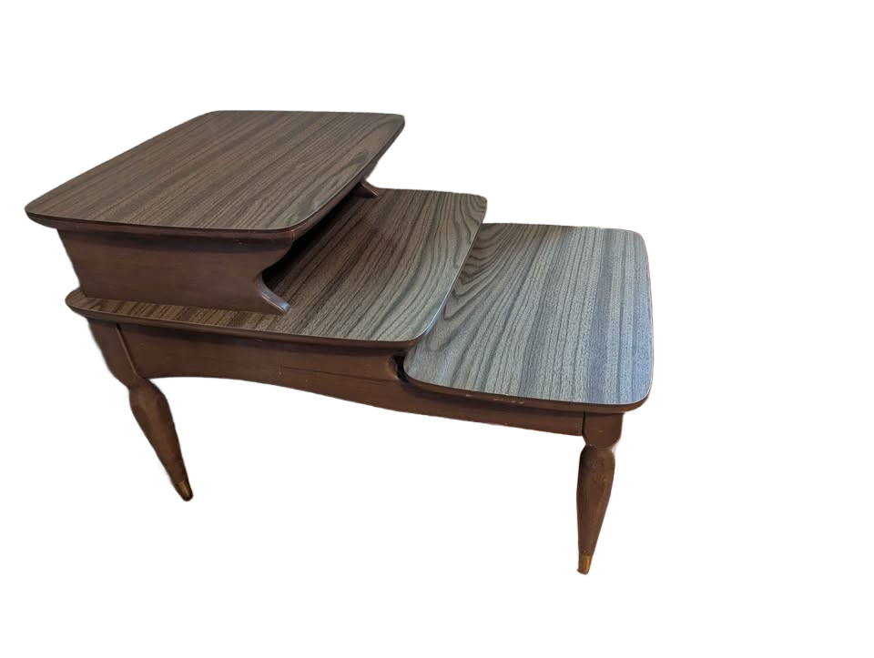 Side Table - Vintage Mid-Century Modern 2-Tier Step