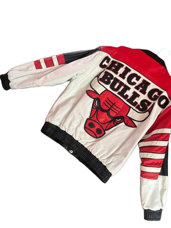 90s leather jacket Chicago bulls bomber