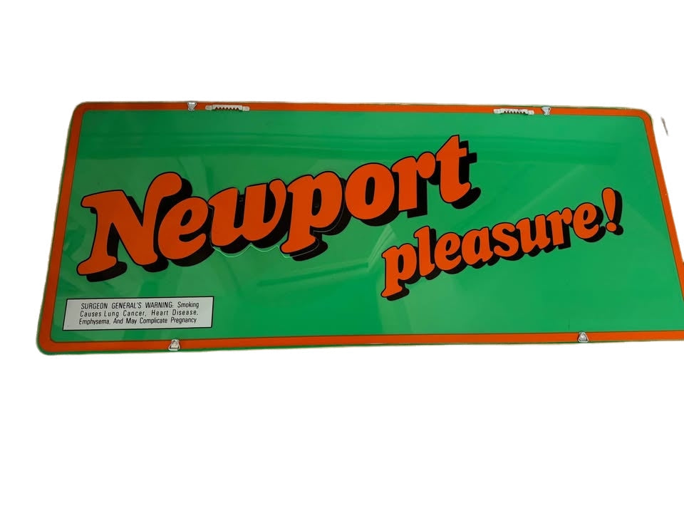 Vintage 1980's Newport Cigarette Advertising Sign - Large 3ft with Clock