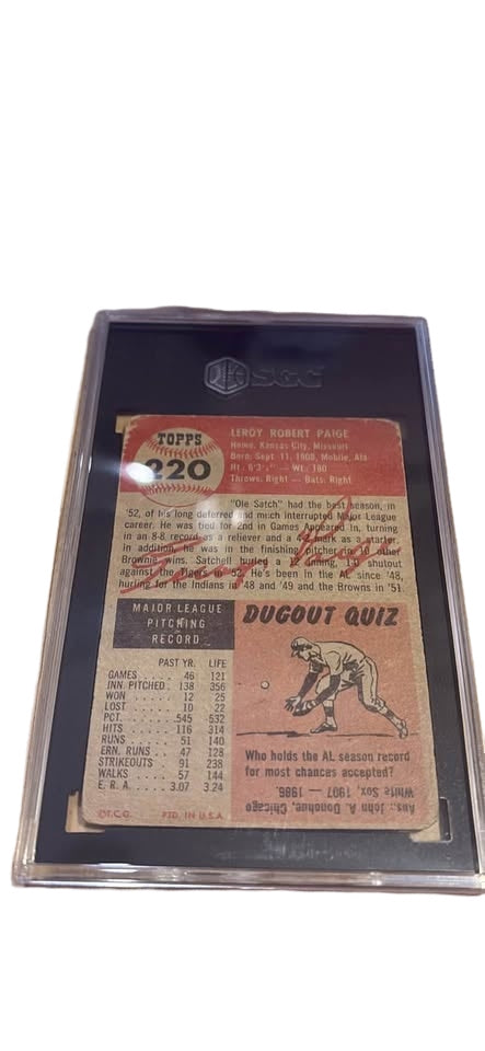 Lot of 3 vintage cards topp 1953 satchel Paige and Phil rizzuto along with 1961 topps Mickey mantle