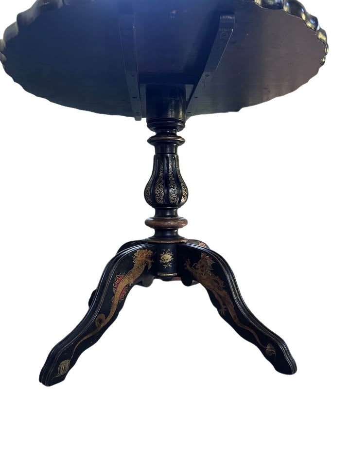 Antique Mother of Pearl Inlay Tilt-Top Table