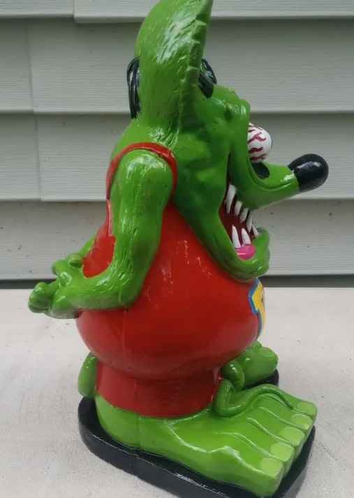 Hand painted cement Rat Fink