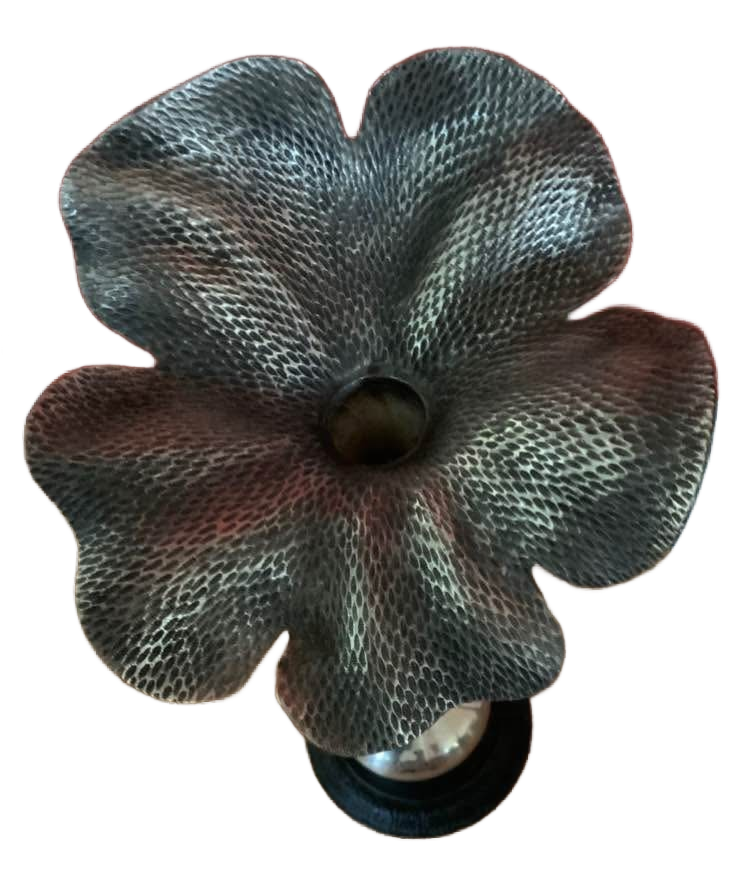 Vintage Hammered Metal Flower Art Piece