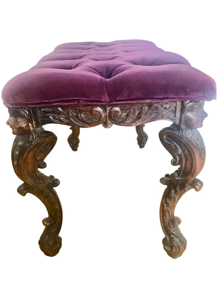 25”x 17”x 20”high one of the kind bench/stool. Unique antique piece.