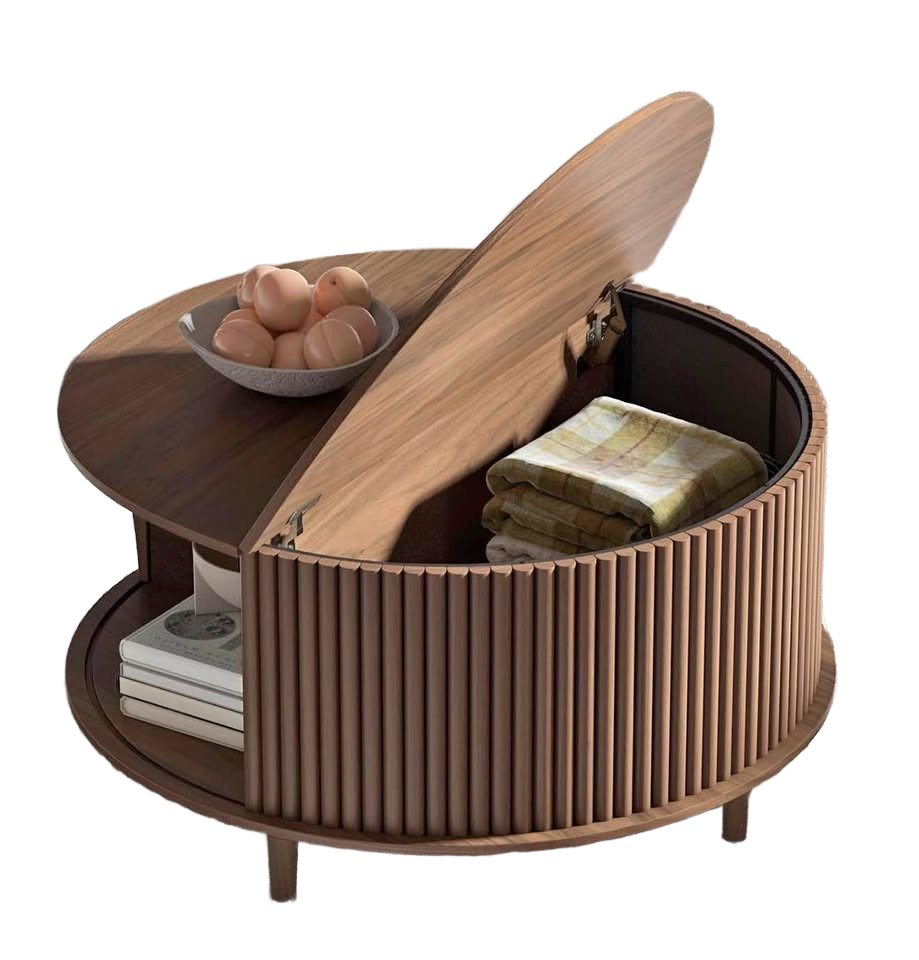 Round Coffee Table with Storage