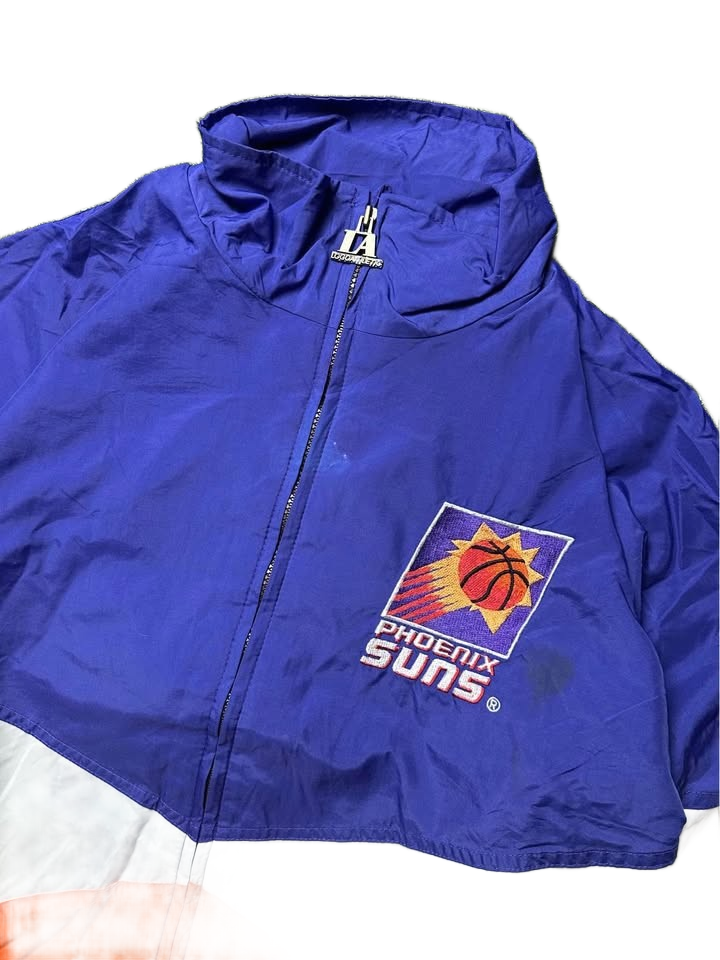 Vintage 90s Y2K Logo Athletic windbreaker Phoenix Suns XL stained