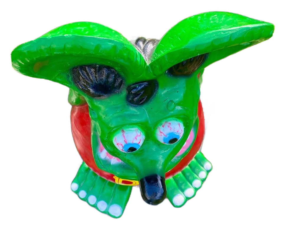 Hand Painted Cement Rat Fink
