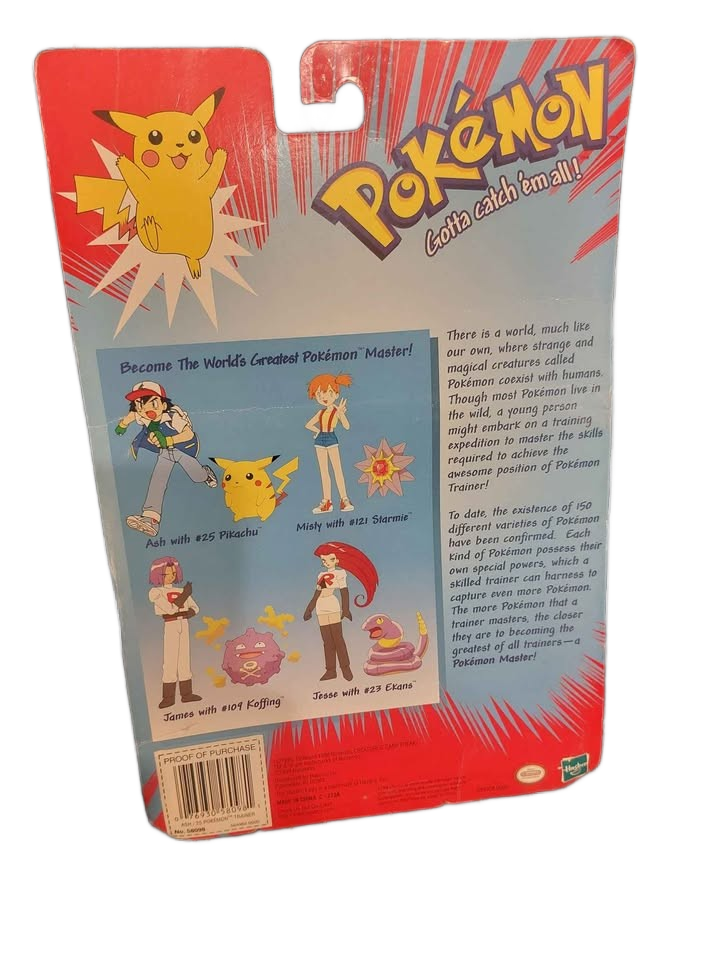Vintage 1999 Pokémon trainers Ash Pikachu figure toy new sealed collectible