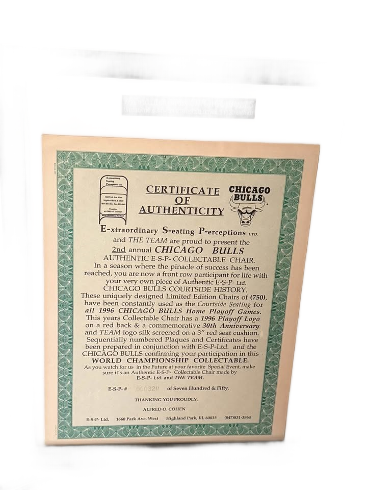 1996 home playoff game chair