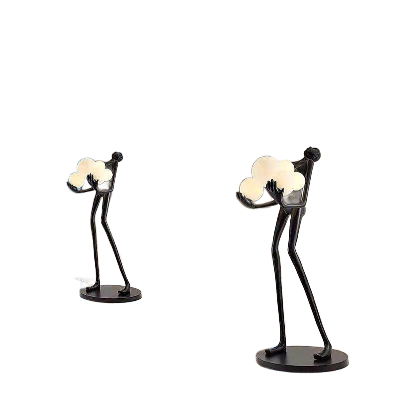 H 6 ft Art Statue Holding Ball Floor Lamp Modern