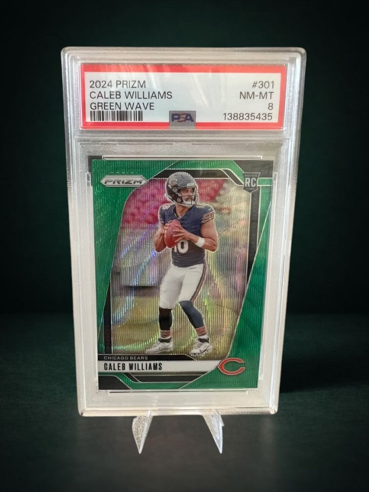 2024 Prizm Caleb Williams Green wave PSA 8