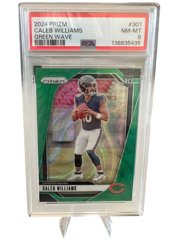 2024 Prizm Caleb Williams Green wave PSA 8