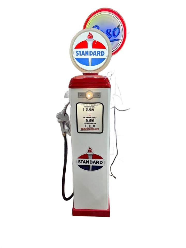 STANDARD Gas Pump – Reproduction Full-size vintage-style STANDARD reproduction pump. Lights