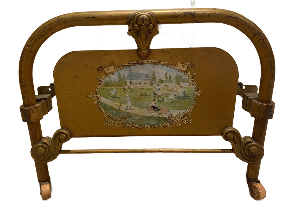 Antique Cast Iron Doll Bed Salesman Sample Chicago Art Bed Co LARGE 26 1/2×20 Late 1800s/Early 1900s