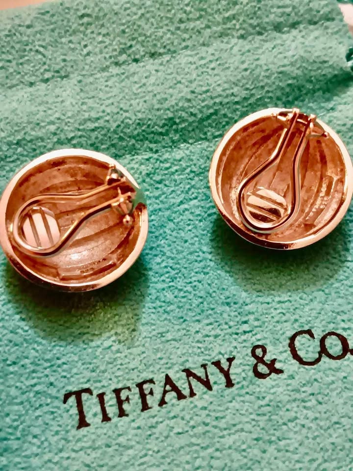 Vintage Jewelry. Classic Tiffany Sterling Clip Back Earrings.