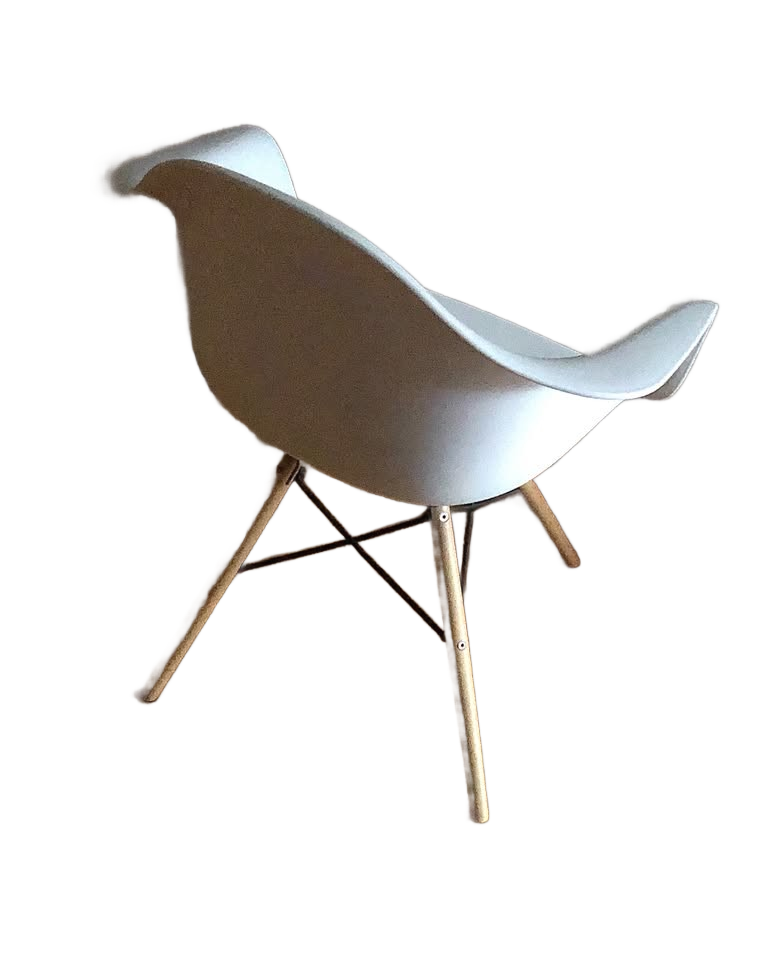 Herman Miller Eames Style White Molded Plastic Armchair