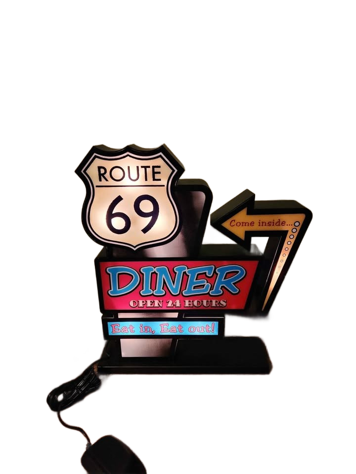 Nostalgic Reto Route 69 Diner Sign