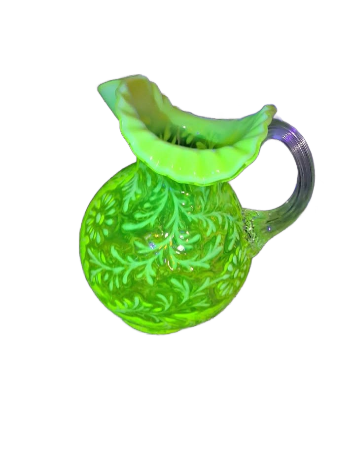 Fenton Vaseline Uranium glass pitcher