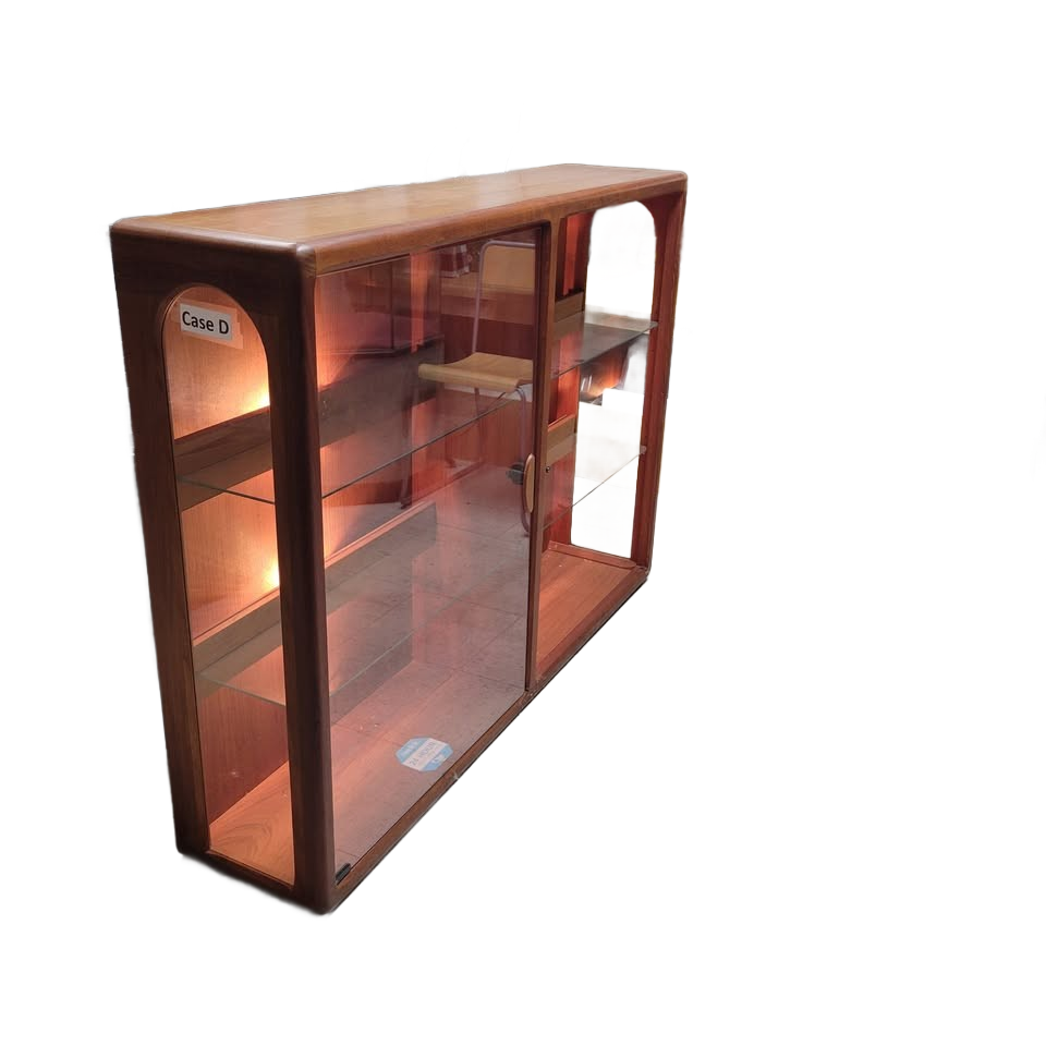 Antique MCM Lighted Bookcase