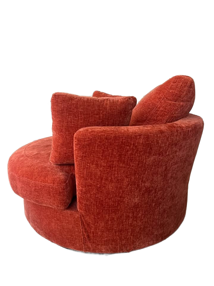 Cozy Red Accent Chair 360 Swivel
