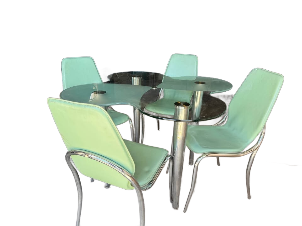 Vintage retro glass table and chairs