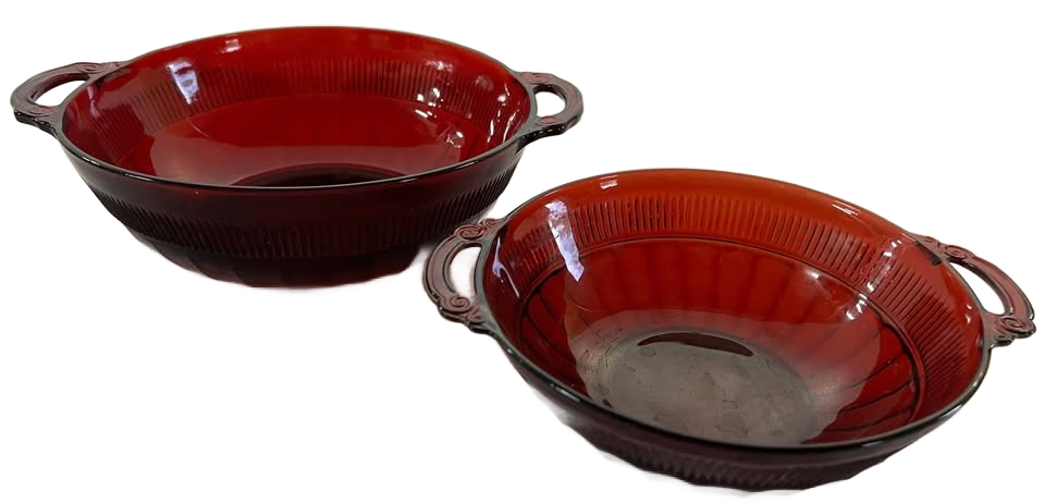Vintage Ruby Red Bowls