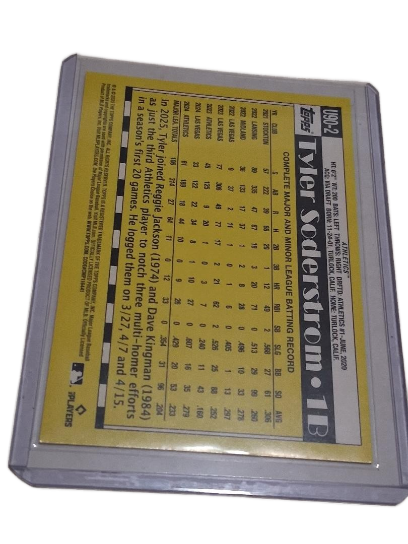 2025 Topps Update 1990 Green Foil Insert #U90-2 Tyler Soderstrom /99