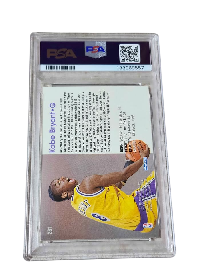 1996-97 NBA HOOPS Kobe Bryant #281 (RC) PSA 9 Los Angeles Lakers