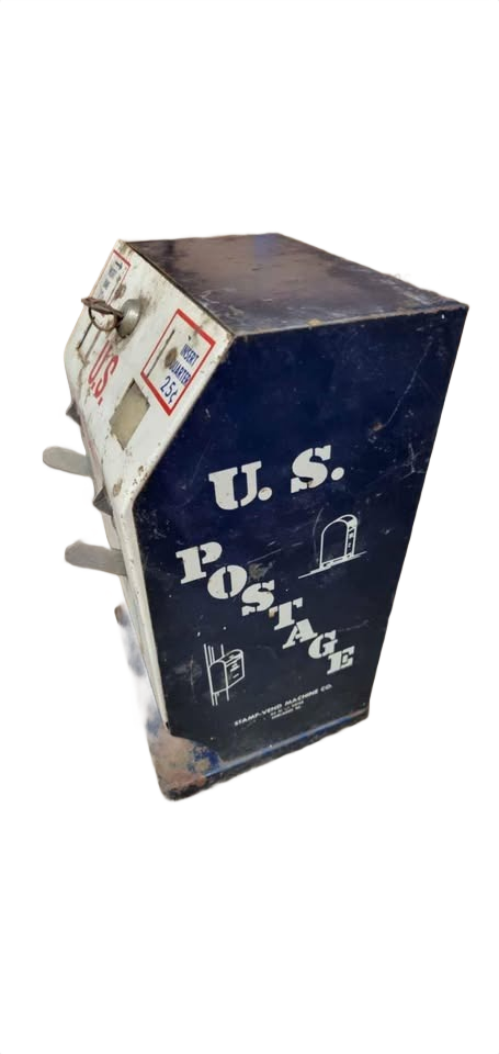vintage mail postage metal stamp machine dispenser