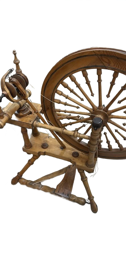 Antique spinning wheel wooden