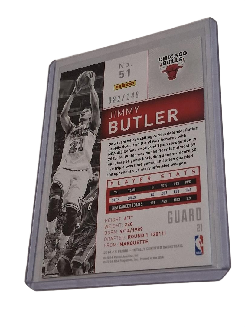 2014-15 PANINI TOTALLY CERTIFIED #51 JIMMY BUTLER BLUE /149