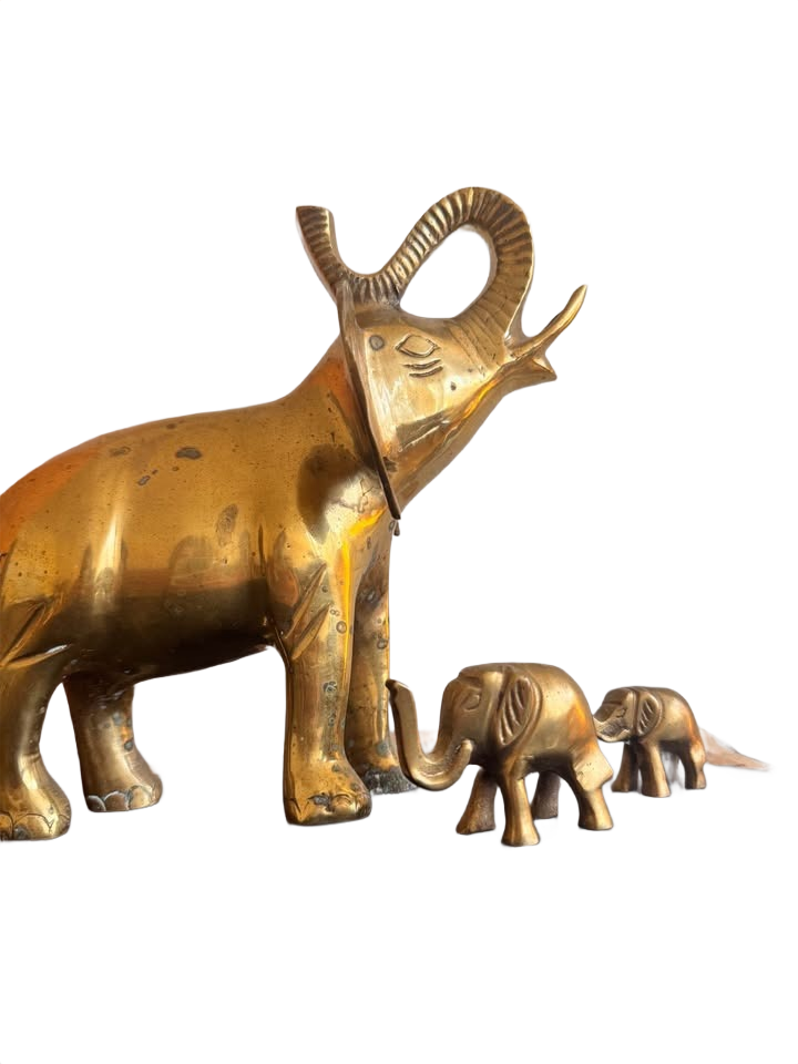 Vintage MCM Brass Elephant