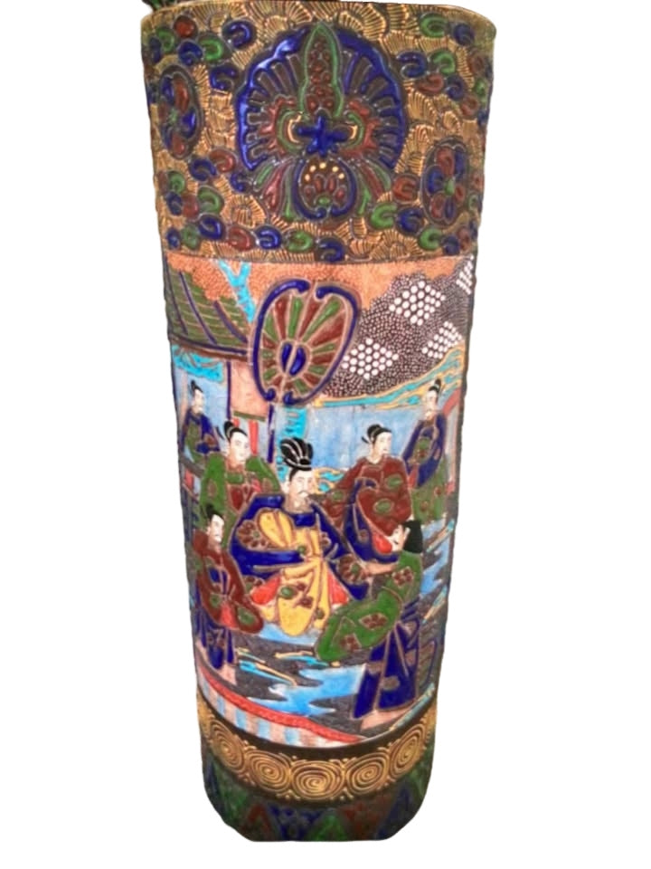 Vintage Asian Jardinier w/Stand