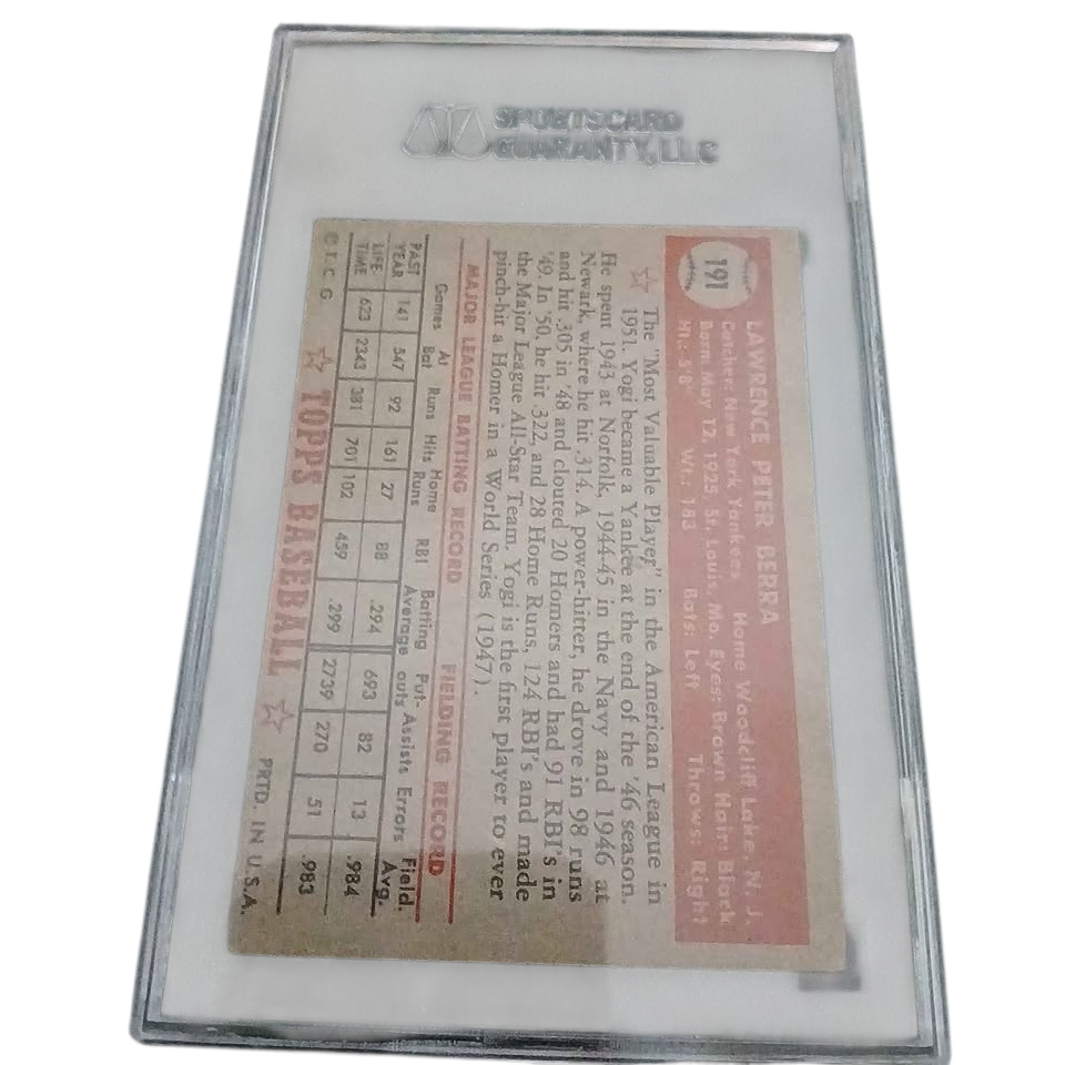 1952 Topps Yogi Berra SGC 3.5