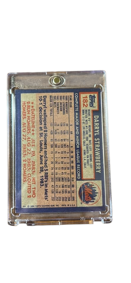 Darryl Strawberry Signed Auto 1984 Topps #182 Mets RC Rookie Card