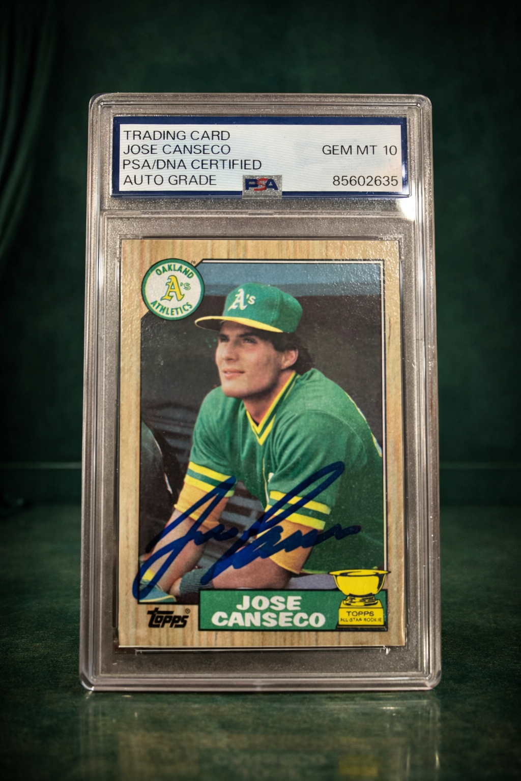1987 Topps Jose Canseco Autographed PSA 10