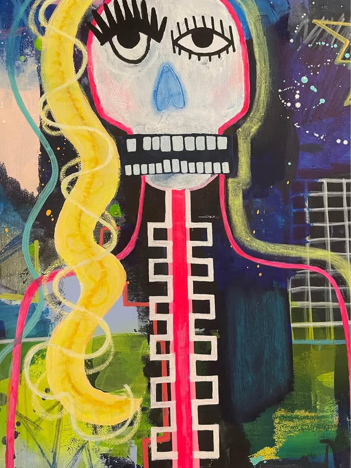 Original Abstract Expressionist Painting For Sale By Artist, 20"x24" electic wall decor