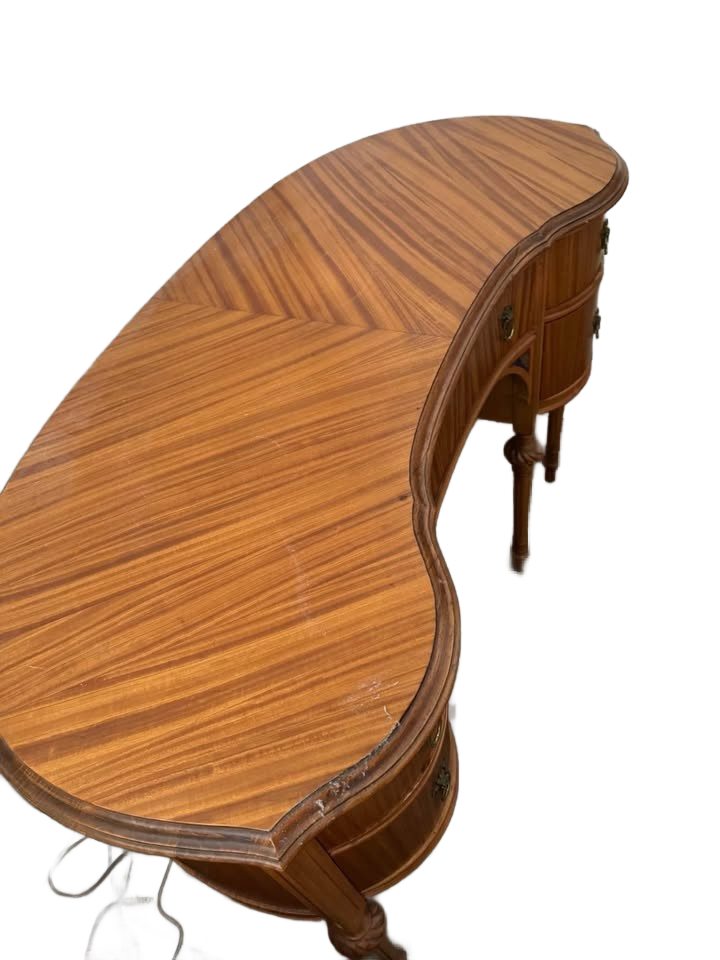 Vintage antique kidney shaped desk