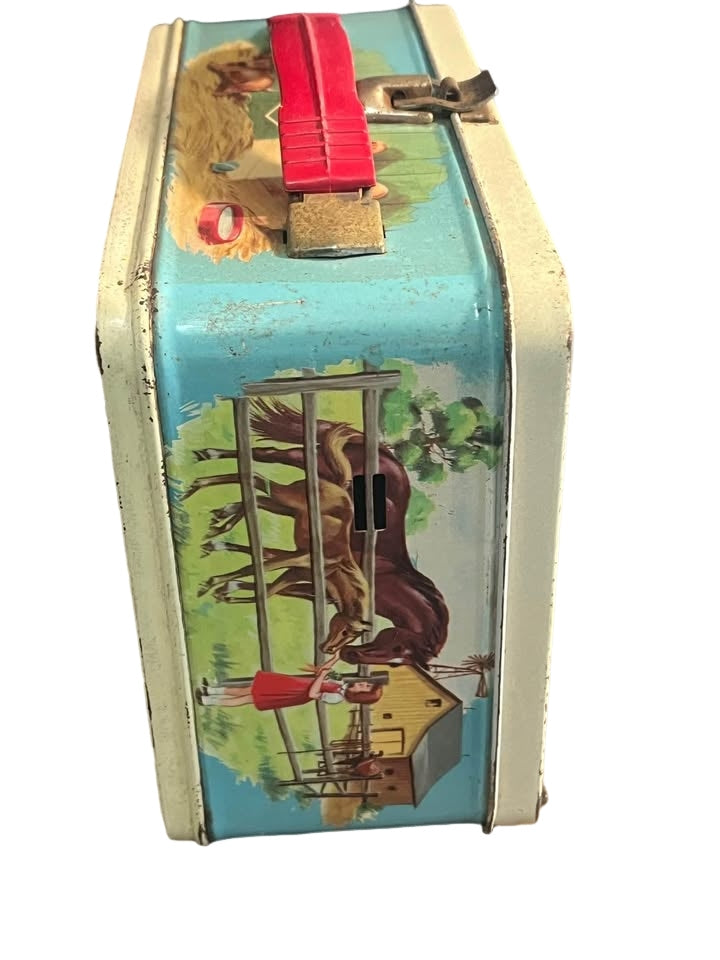 Vintage 1960s thermos lassie and black beauty metal lunchbox