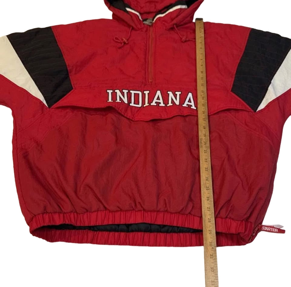 Vintage 90s NCAA Starter Indiana University Hoosiers Pullover Jacket Sz XL